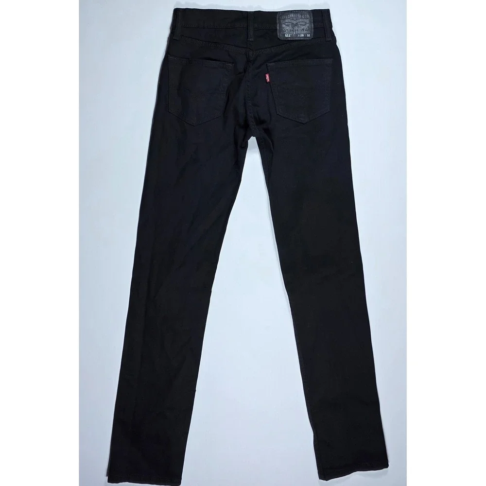 Levis 511 Slim Fit Black Jeans Mens 28x32 Stretch Denim